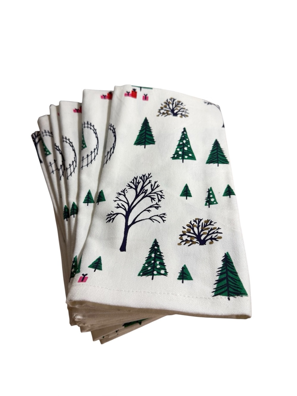 6 Kate Spade Christmas Napkins Trees Fabric Holiday
